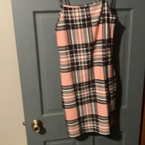 Brand new pink and black plaid size medium dress.